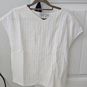 White Textured Women's Top